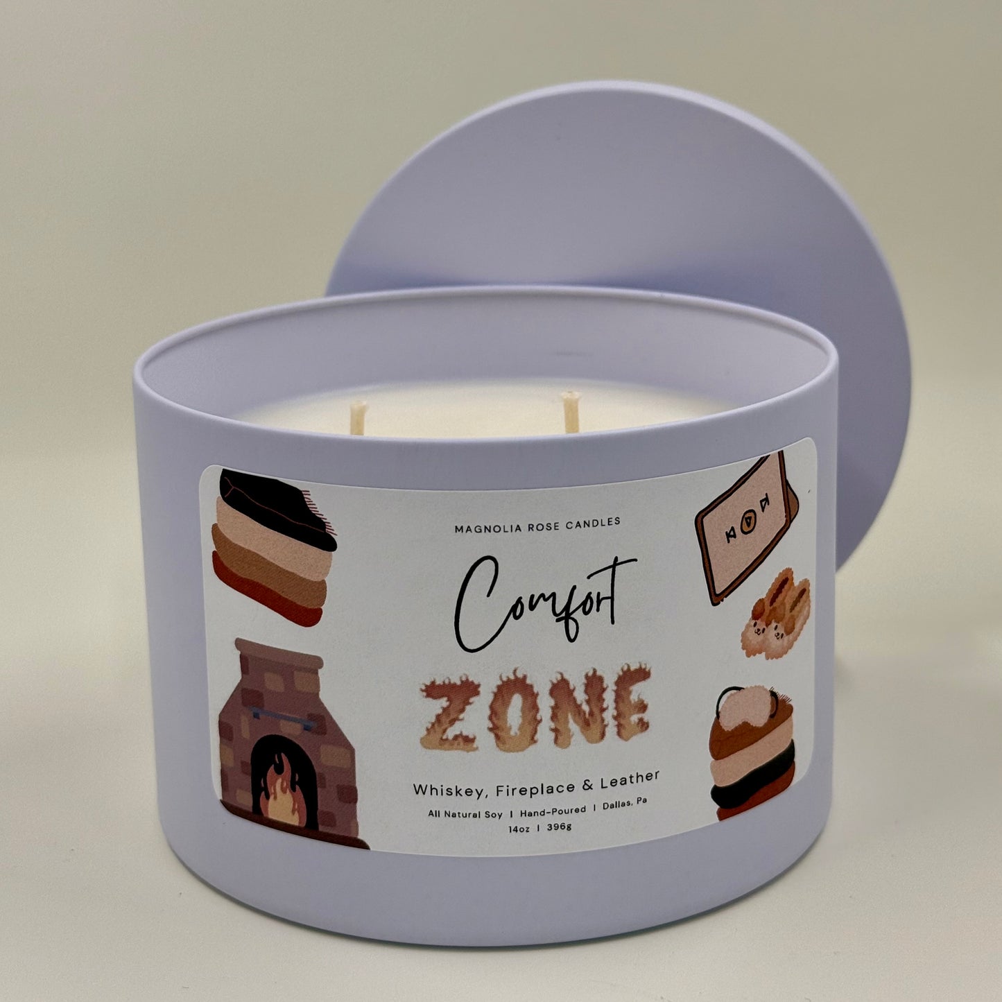 “Comfort Zone” - Whiskey, Fireplace & Leather