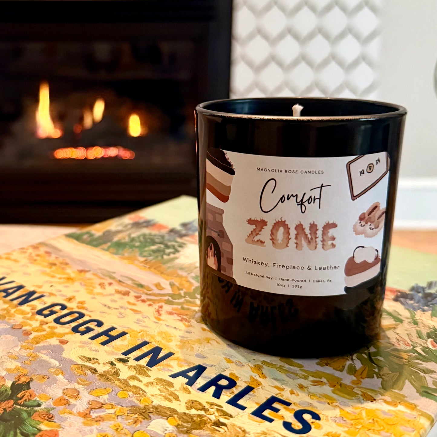“Comfort Zone” - Whiskey, Fireplace & Leather