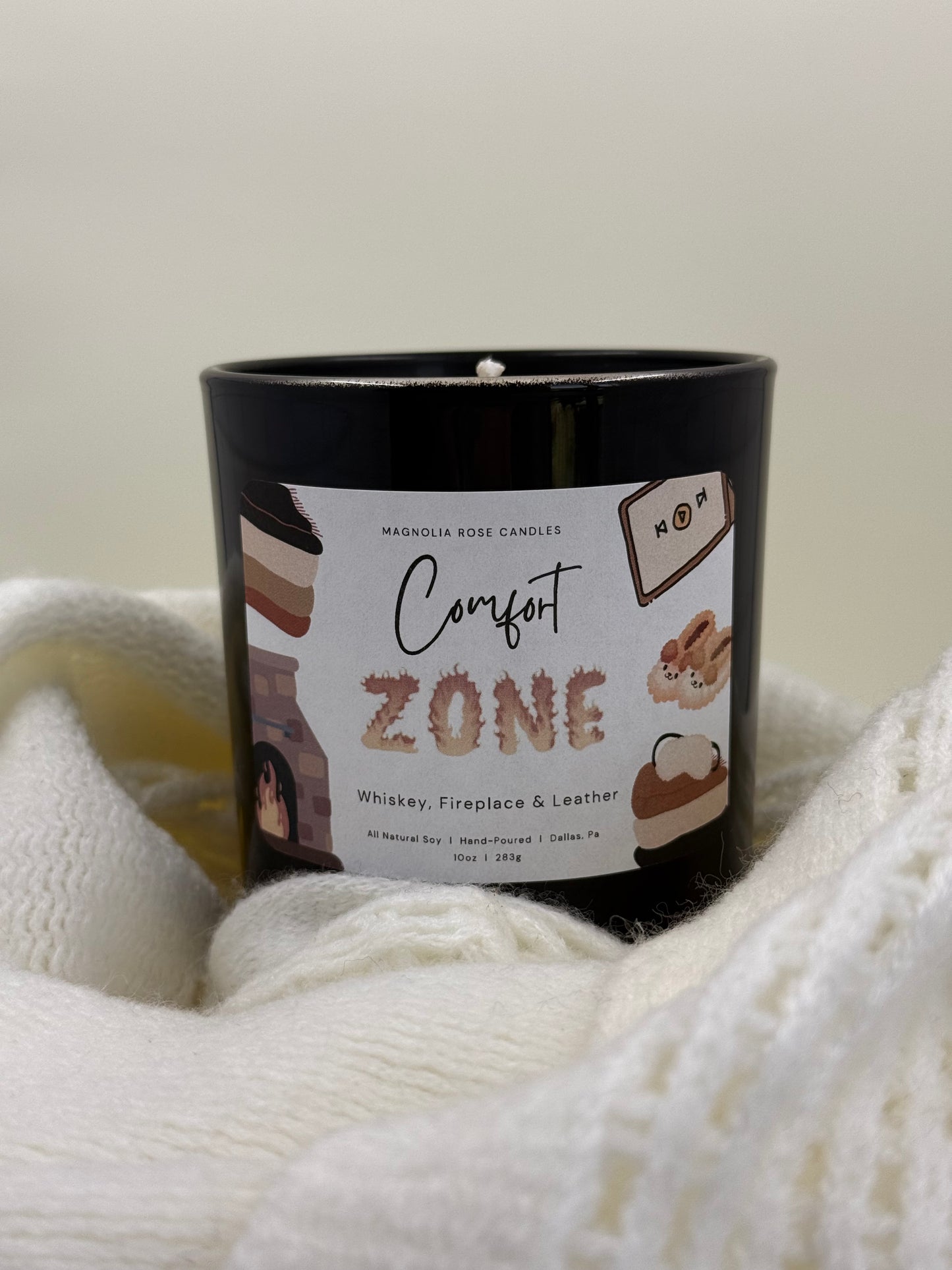 “Comfort Zone” - Whiskey, Fireplace & Leather