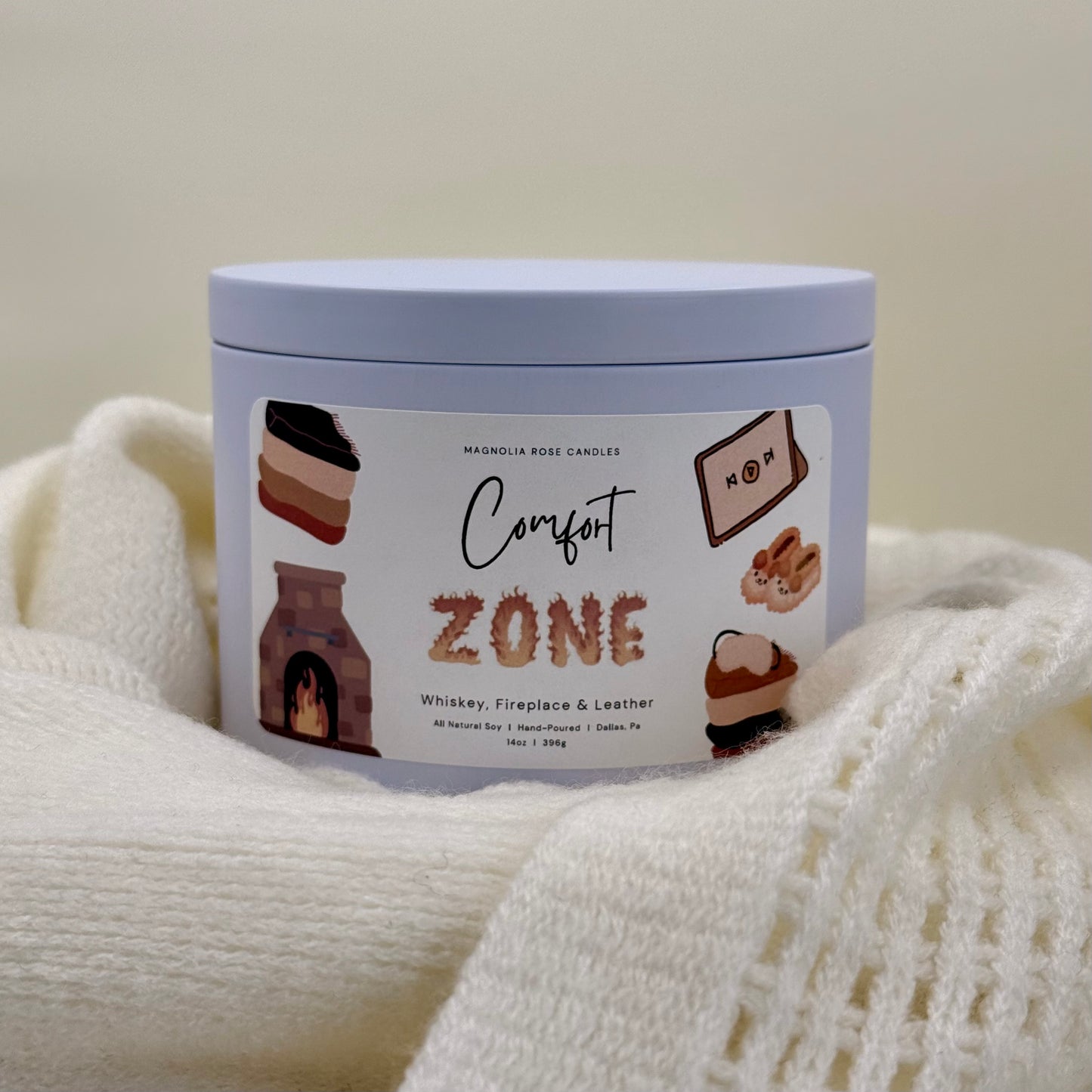 “Comfort Zone” - Whiskey, Fireplace & Leather