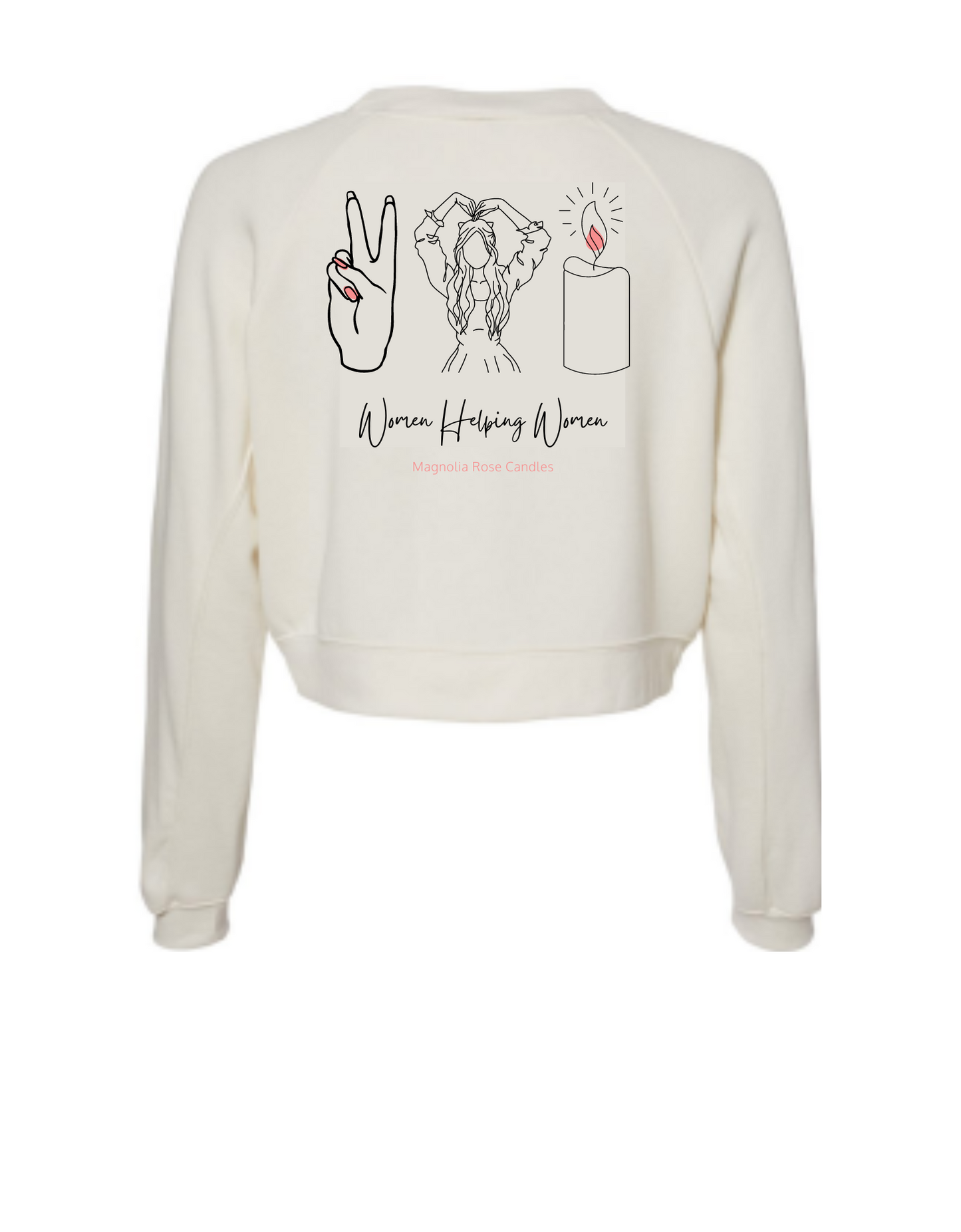 *Peace, Love, Candles* Branded Fleece Reglan Sweatshirt
