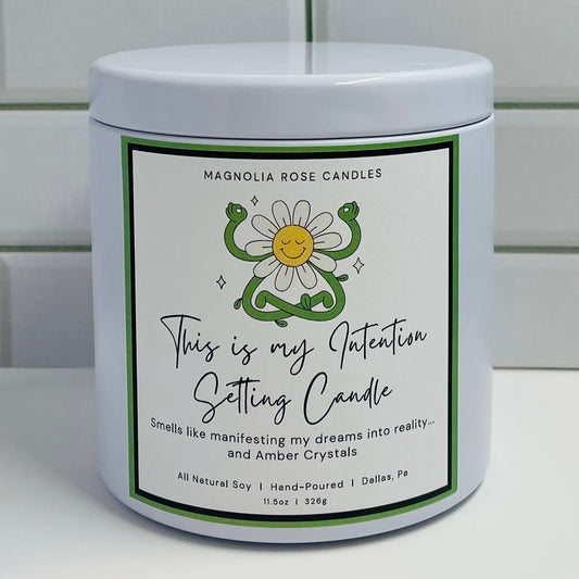 “This is my Intention Setting Candle” Amber Manifestation Candle