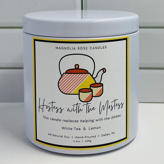 “Hostess with the Mostess” White Tea & Lemon Hostess Gift Candle