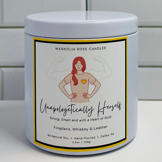 “Unapologetically Herself” Fireplace & Whiskey Self Love Candle