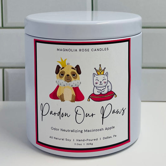 “Pardon Our Paws” Odor Neutralizing Apple Pet Candle